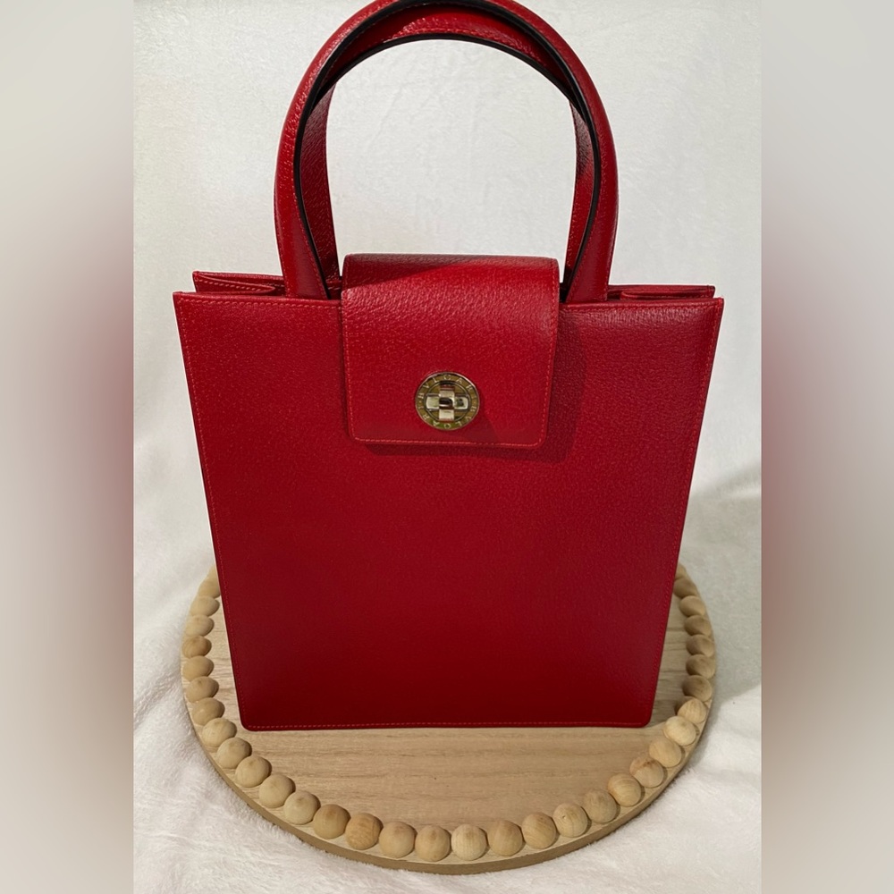BVLGARI - Vintage - Red leather structured tote **35% OFF** - Picture 1 of 9